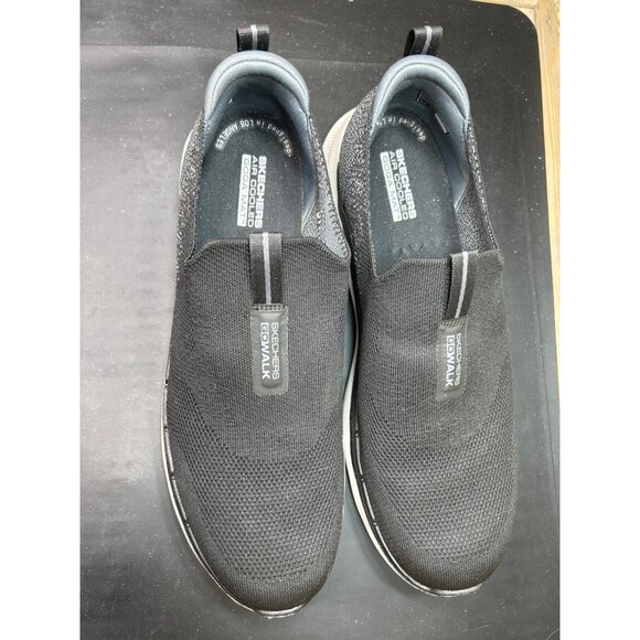 Skechers Mens Black Slip-On Sneakers Air Cooled Goga Mat Hyper Pillars Stretch F main image 6